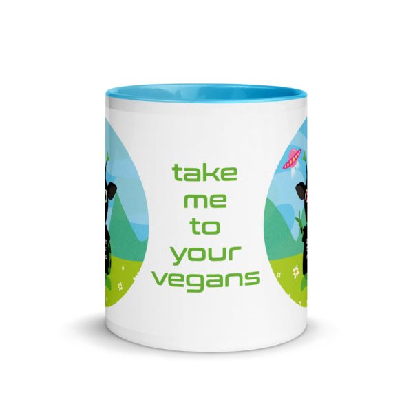 Take Me To Your Vegans  Alien Coffee Mug with Color Accents Online now