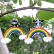 Rainbow Friends - Cat & Cow  Printed Mismatch Recycled Acrylic Charm Earrings Cheap