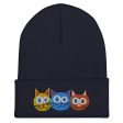 Purrrballs!  Cuffed Beanie Whimsical Cats Hat Online Hot Sale