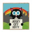 Jersey City Kitty  Whimsical Black Cat Art on Wood Block - Funky Cat Sign Online Sale