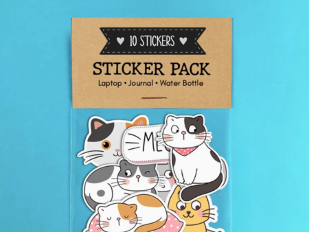 Happy Cats Stickers (Pack Of 10) Cheap