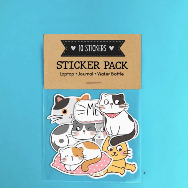 Happy Cats Stickers (Pack Of 10) Cheap