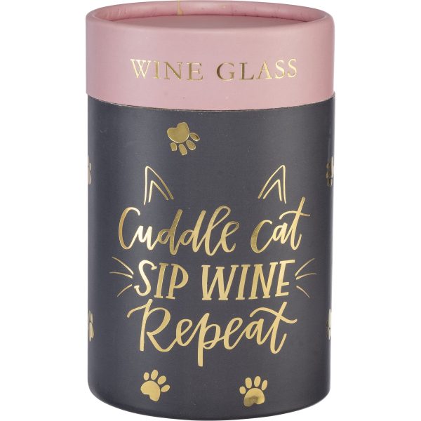 Cuddle Cat Sip Wine Repeat Wine Glass Discount