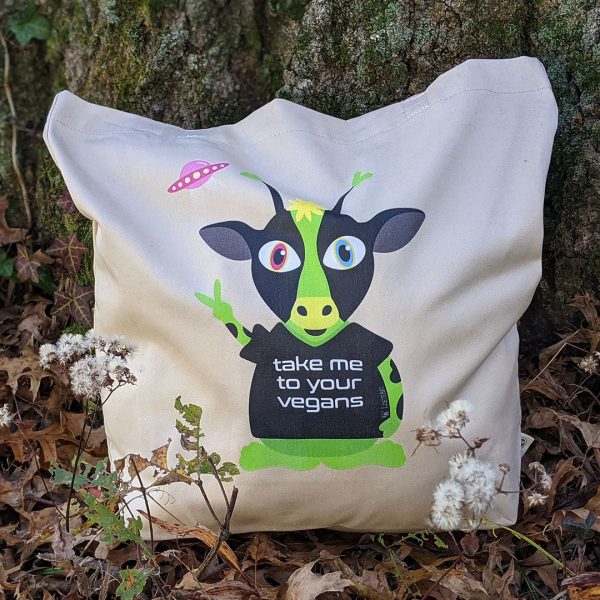 Take Me To Your Vegans  Organic Cotton Tote Bag Online Sale