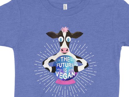 The Future is Vegan  Cow with Crystal Ball Kids T-Shirt Online Hot Sale