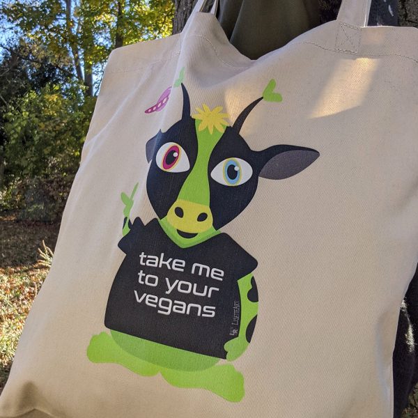 Take Me To Your Vegans  Organic Cotton Tote Bag Online Sale