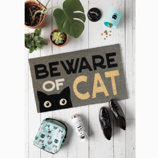 Beware Of Cat Doormat on Sale