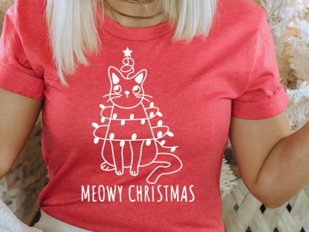 Meowy Christmas T-Shirt Online Hot Sale