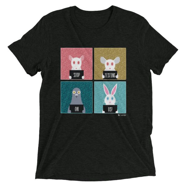 Stop Animal Testing  Unisex Tri-blend T-Shirt Sale