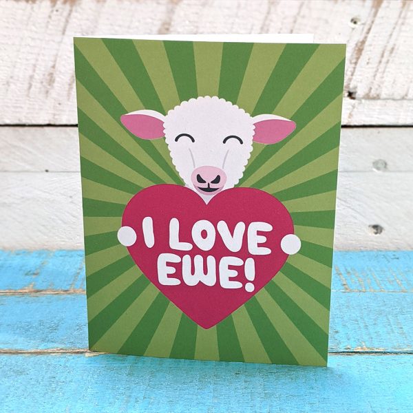 I Love Ewe!  Sheep Valentine s Day Card, Recycled Anniversary Card Hot on Sale