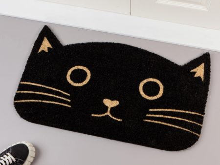 Black Cat Shaped Doormat Hot on Sale