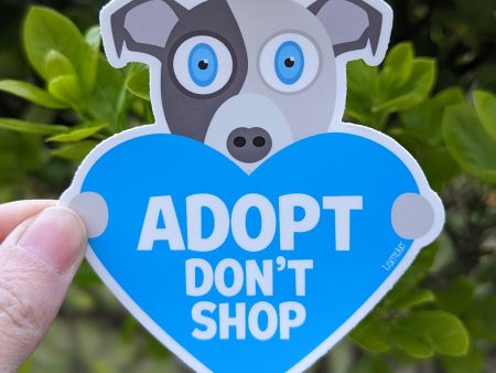 Adopt, Don t Shop  Dog with Heart Vinyl Bumper Sticker Online Sale