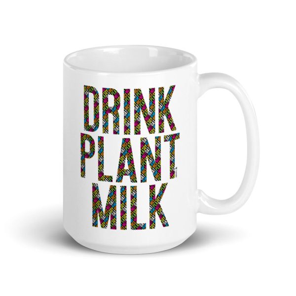 Drink Plant Milk - Typography  Large Coffee Mug Discount