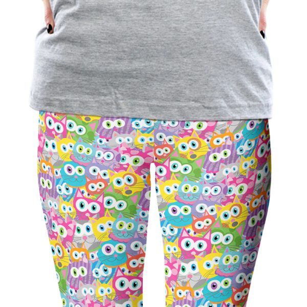 Purrrballs!  Whimsical Cats Printed Leggings Online