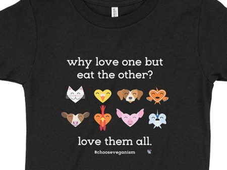 Why Love One but Eat the Other?  Vegan Kids T-Shirt Online now