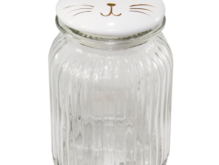 Smiley Cat Glass Jar Cheap