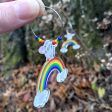 Rainbow Friends - Sheep  Printed Recycled Acrylic Charm Earrings on Sale