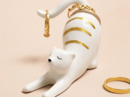 Stretching Cat Ring Holder Hot on Sale