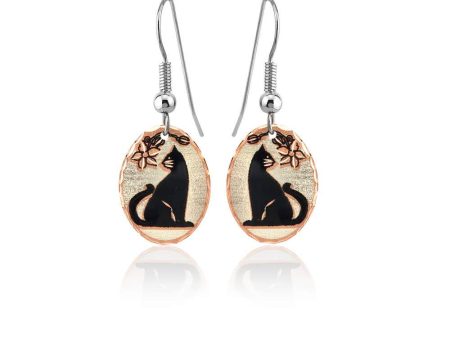 Black Cat Drop Earrings For Sale