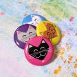 I 💜 Love 💜 Cats   1” Round Pinback Button 4 Pack Online Hot Sale