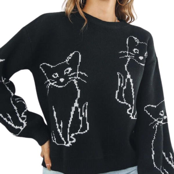 Black Cat Sweater For Discount