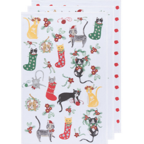 Meowy And Bright Floursack Dish Towels For Cheap