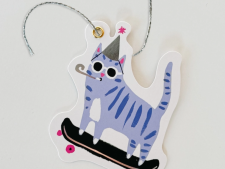 Skater Cat Gift Tags For Cheap