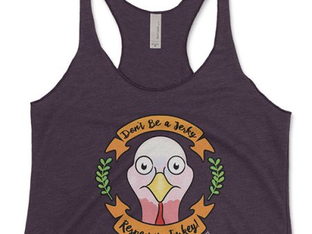 Respect the Turkey  Vegan Tri-blend Racerback Tank For Cheap