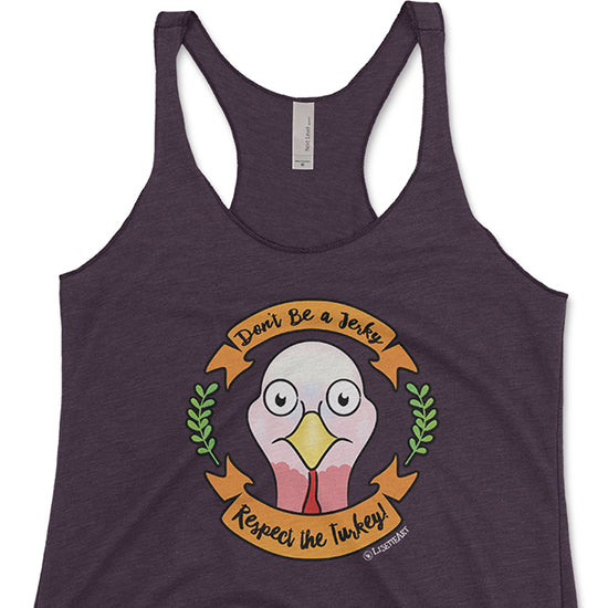 Respect the Turkey  Vegan Tri-blend Racerback Tank For Cheap