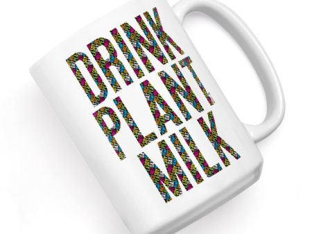 Drink Plant Milk - Typography  Large Coffee Mug Discount