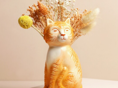 Tabby Cat Vase Cheap