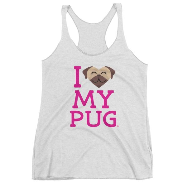 SALE  I Love My Pug  Triblend Racerback Tank Online now