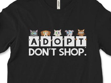 Adopt, Don t Shop.  Cat & Dog Unisex Long Sleeve Tee Sale