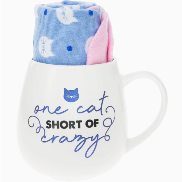 One Cat Short Of Crazy Mug And Socks Gift Set Online Sale