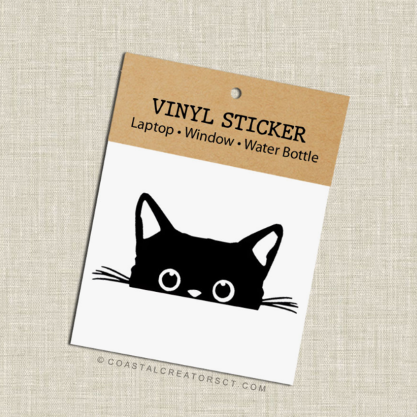 Peeking Black Cat Sticker Hot on Sale