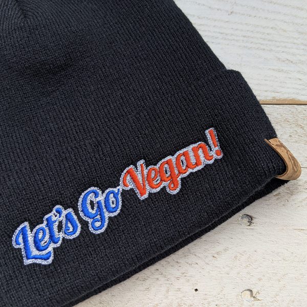 Let s Go Vegan!  Cuffed Beanie Vegan Hat on Sale