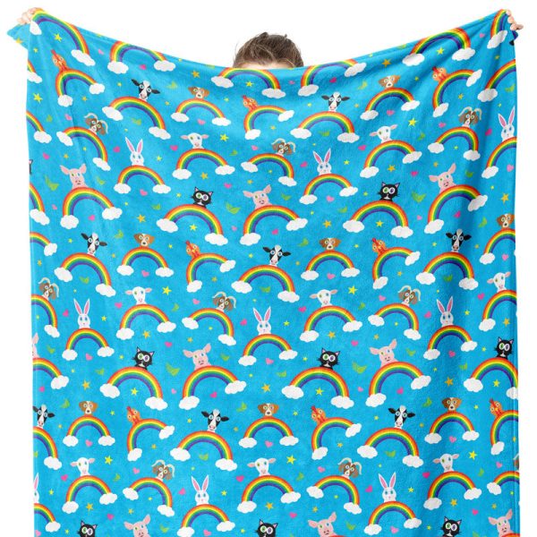 Rainbow Friends  Happy Animals Throw Blanket Fashion