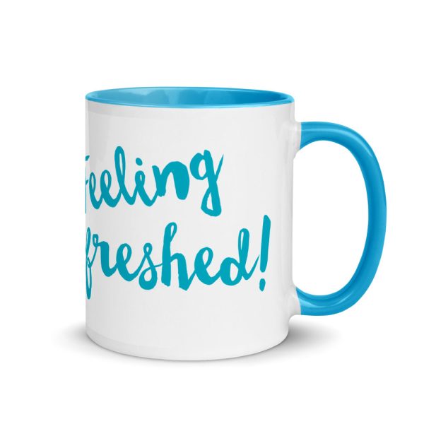 Feeling Refreshed  Cat Coffee Mug with Color Accents Fashion