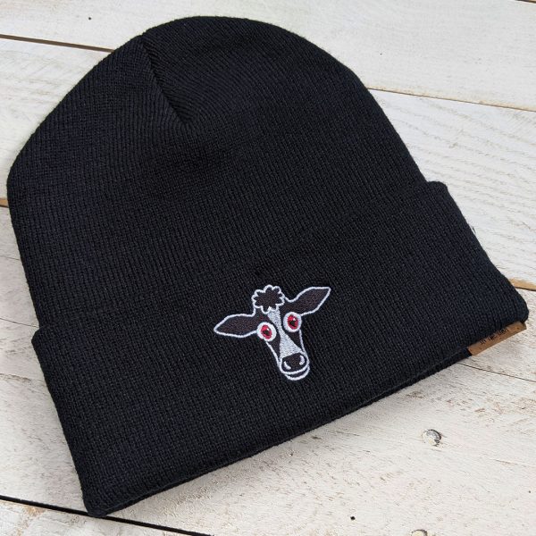 Live with Cowpassion  Cuffed Beanie Vegan Cow Hat Online now