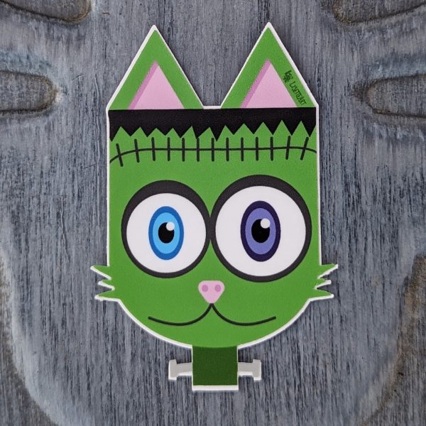 Frankenkitty  Frankenstein Cat Die Cut Vinyl Sticker Supply