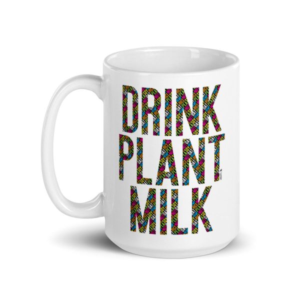 Drink Plant Milk - Typography  Large Coffee Mug Discount