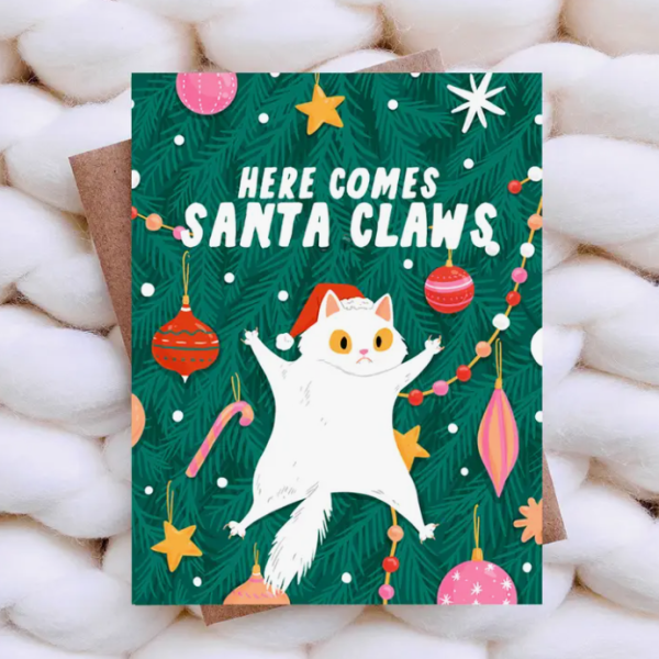 Santa Claws Funny Cat Christmas Card Online Hot Sale