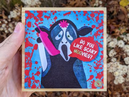 Do You Like Scary Moovies  Scream Parody Sign on Wood Block For Sale