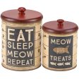 Kitty Treats Canisters (Set of 2) Hot on Sale