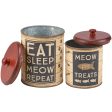 Kitty Treats Canisters (Set of 2) Hot on Sale