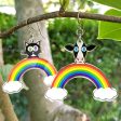 Rainbow Friends - Cat & Cow  Printed Mismatch Recycled Acrylic Charm Earrings Cheap