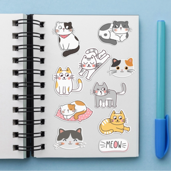 Happy Cats Stickers (Pack Of 10) Cheap