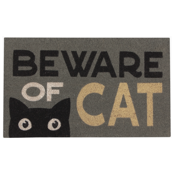 Beware Of Cat Doormat on Sale