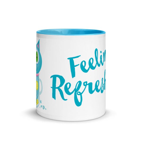 Feeling Refreshed  Cat Coffee Mug with Color Accents Fashion