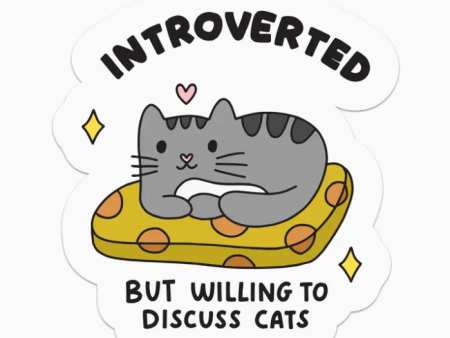 Introverted Cat Sticker Online Hot Sale